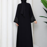 Dubai abaya set tok dökümlü kumaş
