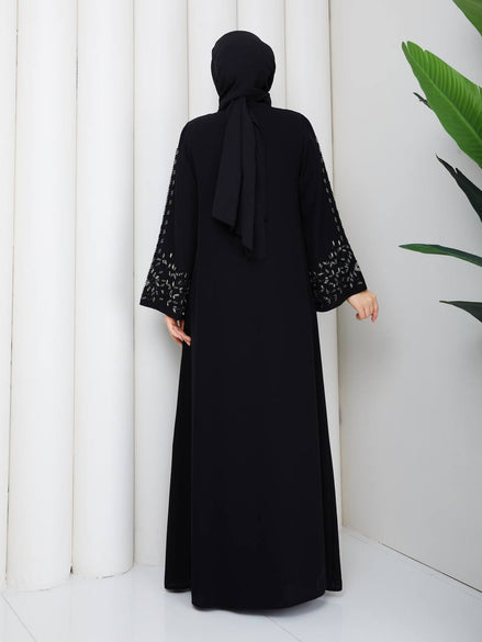 Dubai abaya set tok dökümlü kumaş