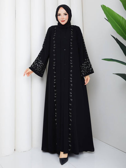 Dubai ipeği ferace elbise takımı – Gigi Tesettür