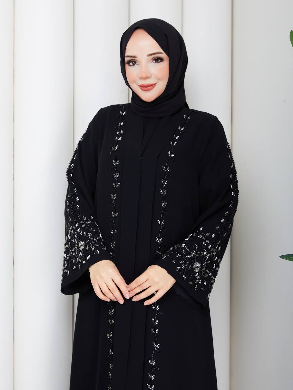 Dubai abaya elbise takımı şık tesettür