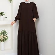 Kahverengi Berra balon kollu ferace – Gigi Tesettür