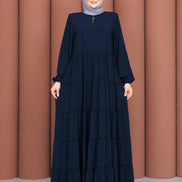 Lacivert Mevlana ferace lastikli manşet