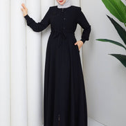 Siyah kırışmaz tesettür ferace 143 cm
