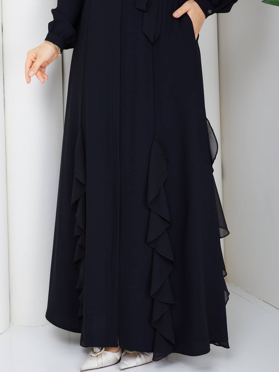 Siyah Ela ferace 145 cm boy