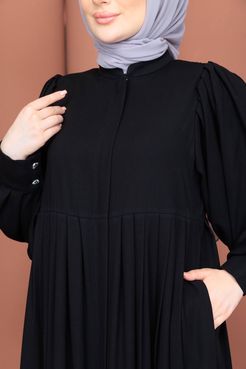 Siyah günlük tesettür ferace Mihra model