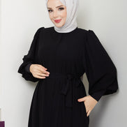 Siyah Yasmin Medine ipeği ferace – Gigi Tesettür